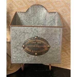 Galvanized metal and copper holder with hooks